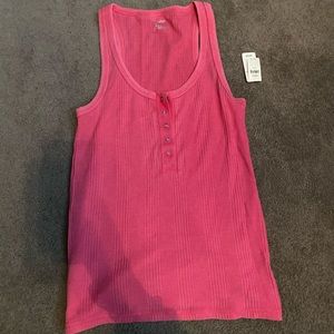 Pink Ribbed Henley Tank Top by Aerie. Medium. New with Tags.